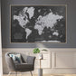 Grey Push Pin Map - Single Panel