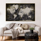 Industrial Detailed Push Pin World Map - 1 Panel