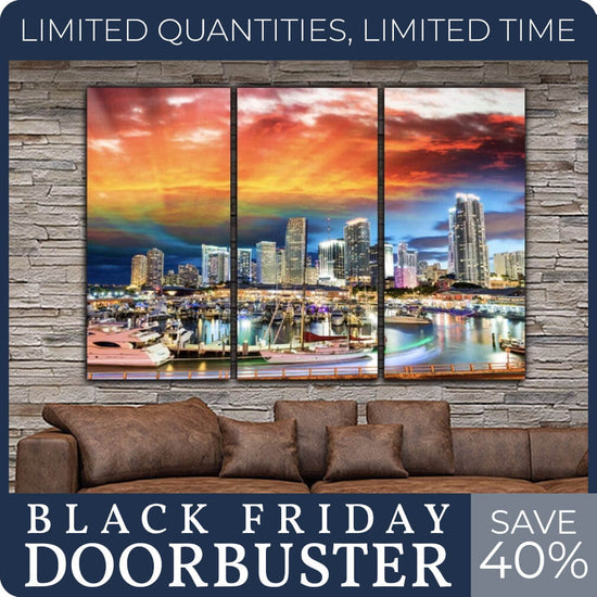 Miami Skyline - 16" x 30" set of 3
