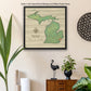 Michigan Push Pin Terrain Map