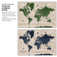 Modern Wood Push Pin World Map