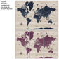 Modern Wood Push Pin World Map