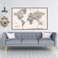Muted Earth Tones World Push Pin Map