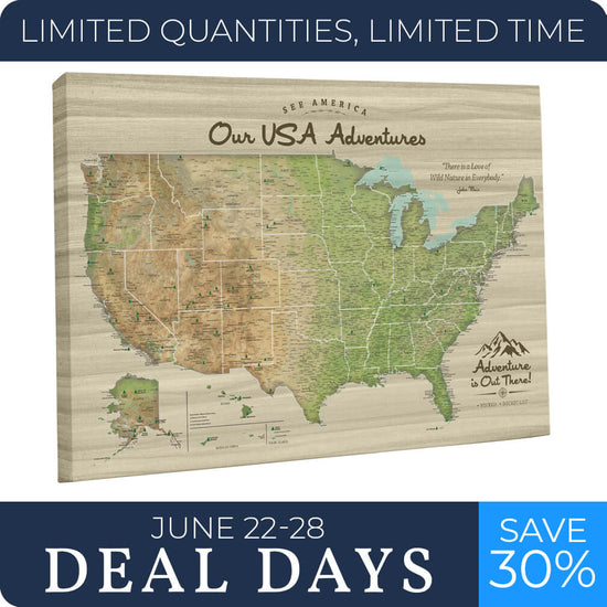 National Parks USA Push Pin Map - 40" x 24"