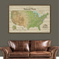 USA National Parks Push Pin Map - Single Panel