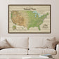 USA National Parks Push Pin Map - Single Panel