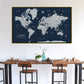 Navy Push Pin Travel Map of the World