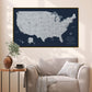 Navy Push Pin Travel Map of the USA