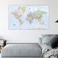 Quick Ship - Pastel Blue Political World Push Pin Map