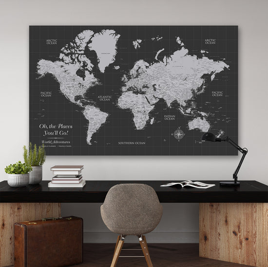 Graduation Push Pin World Map - 1 Panel