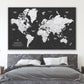 Modern Push Pin World Travel Map - Single Panel