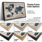 Rustic Wood Grain Push Pin World Map - Single Panel