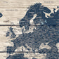 Large Rustic Wood Grain Push Pin World Map Canvas - 3 Panel