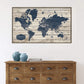 Rustic Wood Grain Push Pin World Map - Single Panel