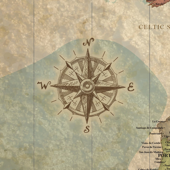 Push Pin Europe Travel Map - 40" x 40"