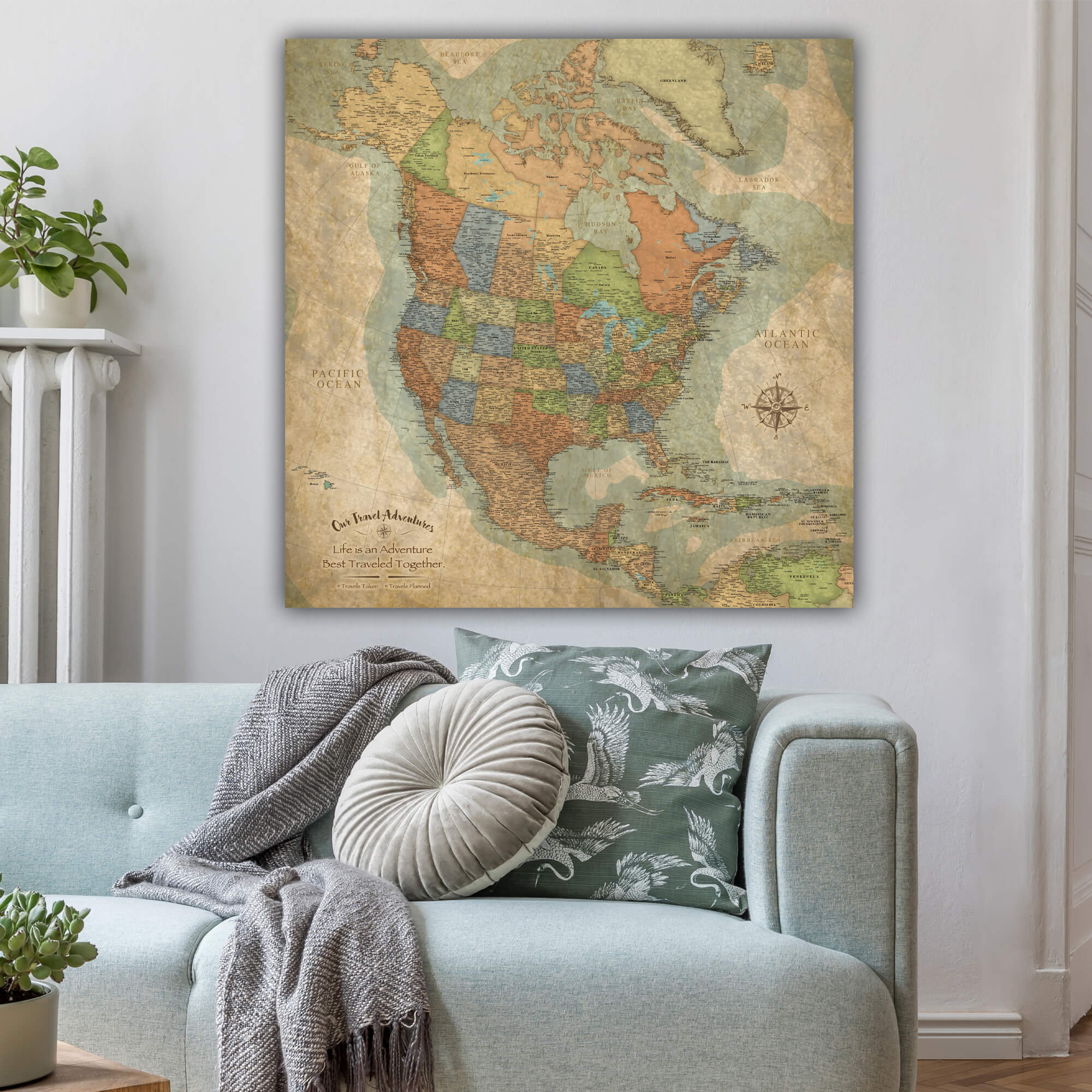 North America Push Pin Travel Map | Holy Cow Canvas