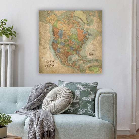 Push Pin Travel Map of North America