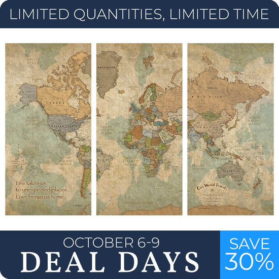 Push Pin World Travel Map - 20" x 40" set