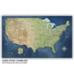 Terrain USA Push Pin Map - Single Panel