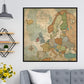 Europe Push Pin Travel Map