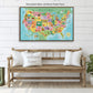 Kids Colorful USA Push Pin Map - Single Panel