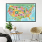 Kids Colorful USA Push Pin Map - Single Panel