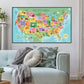 Kids Colorful USA Push Pin Map - Single Panel