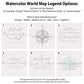 Blue & Green Watercolor World Push Pin Map