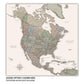 The image is a detailed map of North America, showing the various countries, oceans, and geographical features of the region.