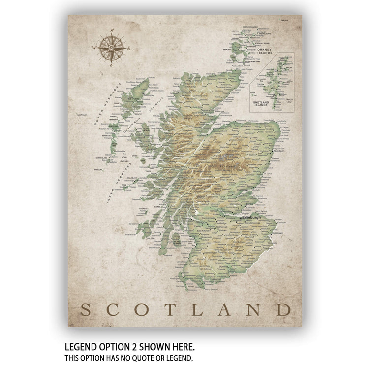 The image is a detailed map of Scotland, showing the country&