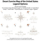 Desert Sunrise Map of the United States Legend Options: