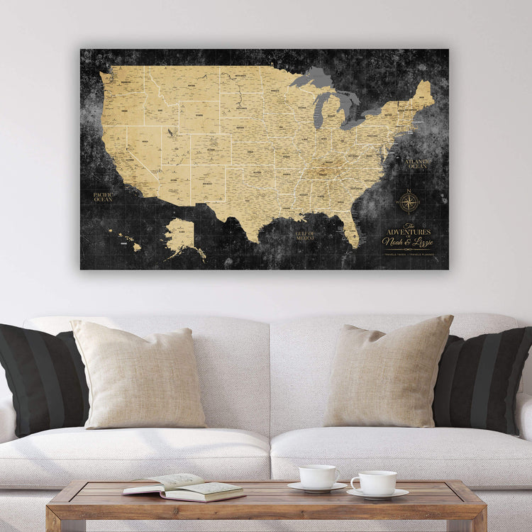 a living room with a couch and a coffee table