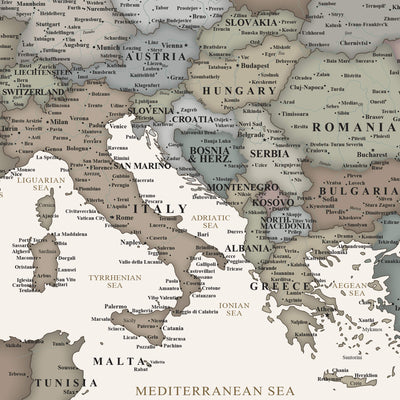 The image is a detailed map of the Mediterranean Sea, showing the countries and regions surrounding it.