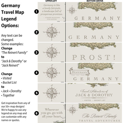 a map of germany with the names of each country
