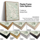 a color options page for a floating frame, featuring a map of a specific area with various frame colors available.