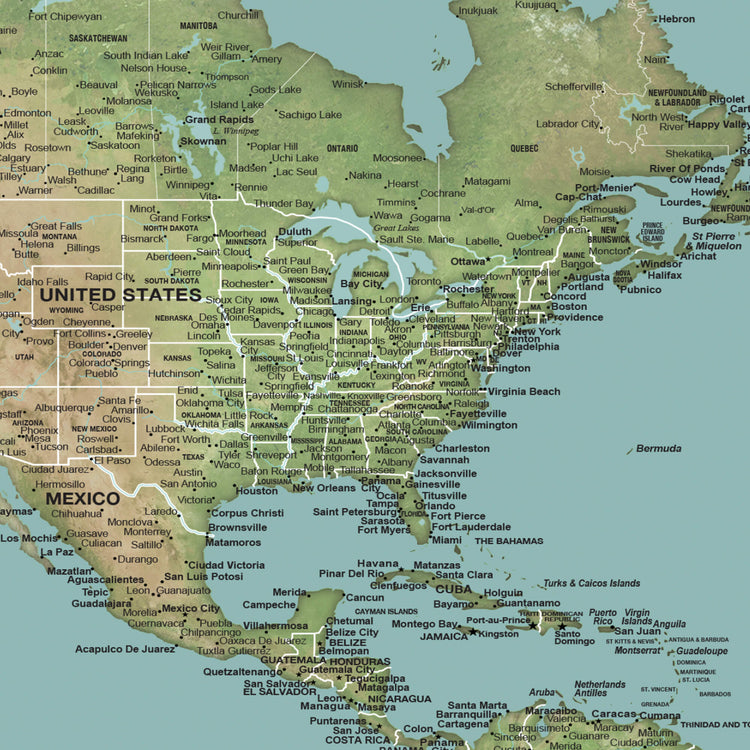 a map of the united states with major cities