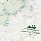 The image is a detailed topographical map of a mountainous region, with various trails and landmarks marked. The map includes a legend and a logo for "The Adventures of Sam and Natalie", indicating that this is a site exploration map for hiking and outdoor activities.