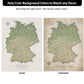 The image is a collage of two different background color options for a map of Germany. The first option is a cream color, and the second option is a vintage-style background.