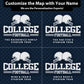 The image is a collage of four different football-themed customizations, each featuring a unique name and a different set of football helmets.