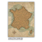 The image is a detailed map of France, showing various locations and landmarks across the country.