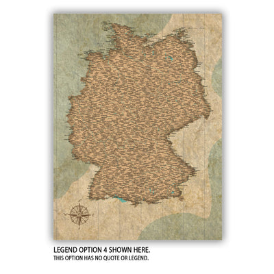 The image is a map of Germany, showing various locations and landmarks across the country.