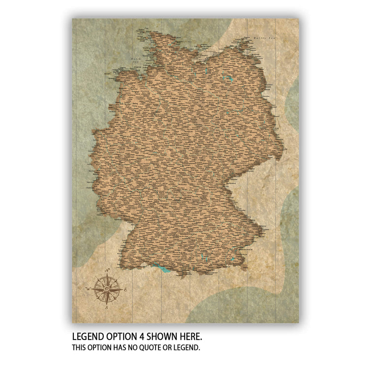 The image is a map of Germany, showing various locations and landmarks across the country.