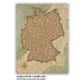 The image is a map of Germany, showing various locations and landmarks across the country.