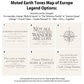 Muted Earth Tones Map of Europe Legend Options