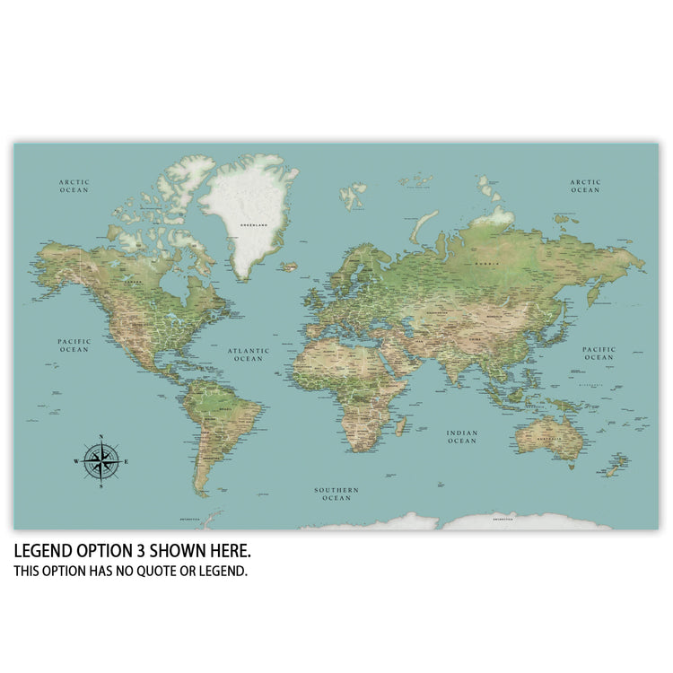 a map of the world with the name legend option 3 shown here
