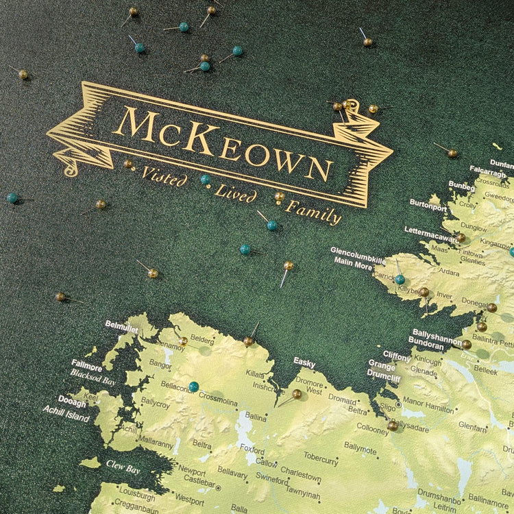 a map of the united kingdom with pins on it