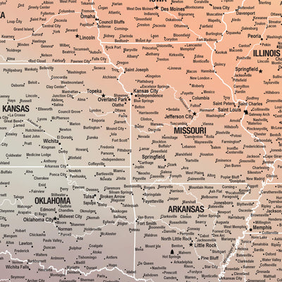 The image is a detailed map of the United States, showing the various states and their geographical locations.