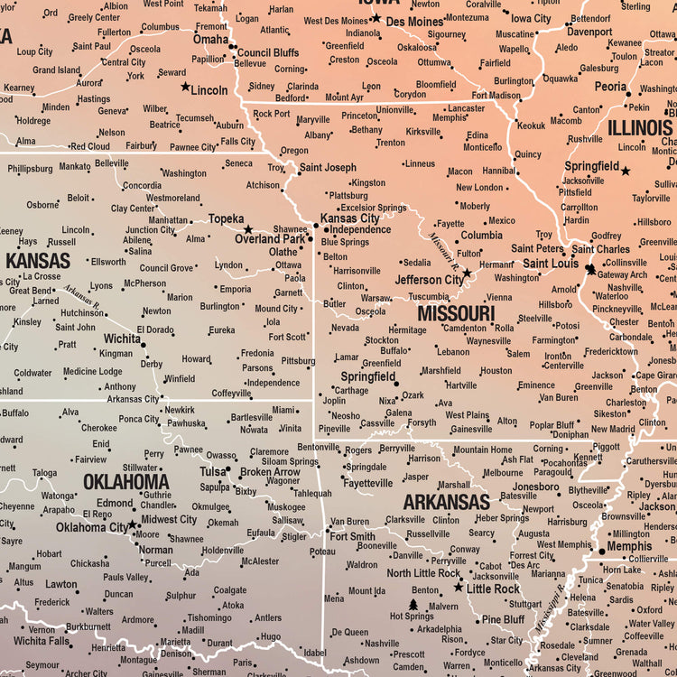The image is a detailed map of the United States, showing the various states and their geographical locations.
