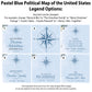 a collection of political map designs, each with a unique theme and message. The maps are labeled with various options such as "Any text can be changed," "Life is either a daring adventure or nothing at all," and "USA travels of the Donohue family." The maps are designed to inspire and showcase different aspects of the United States, including its history, culture, and geography.