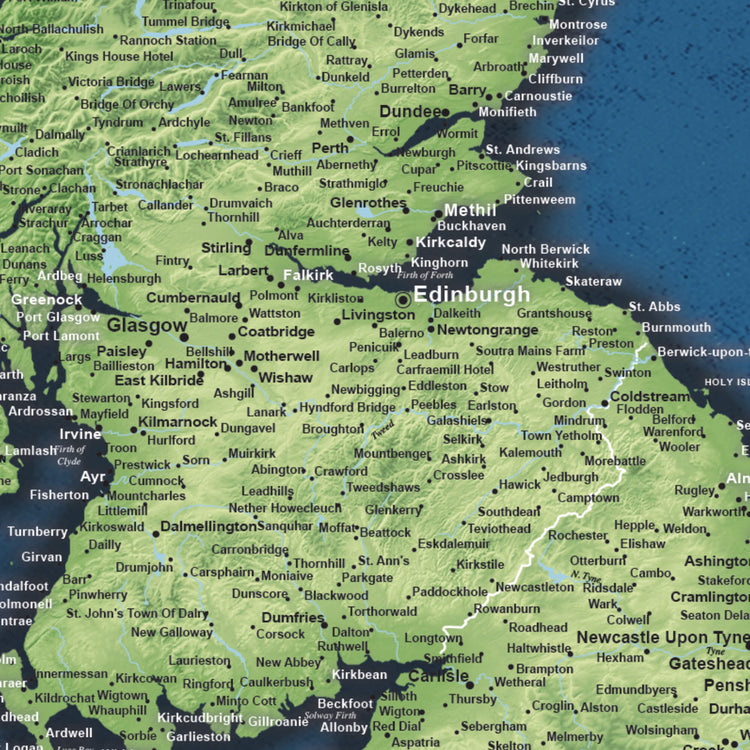 a map of england showing the major cities
